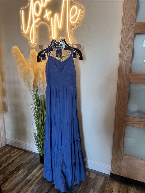 SO Dresses & Skirts - SO Blue Tiered Maxi Dress with Smocked Bodice